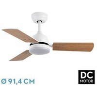 DC-Portico-Ventilator, 20 w, Weiß, 3 Flügel, Weiß/Buche von FABRILAMP