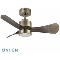 DC Zepelin Ventilator 18W Leder/Eiche 3 Flügel von FABRILAMP