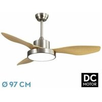 Fabrilamp - dc Hayate Ventilator 24 w Nickel/Buche 3 Flügel von FABRILAMP