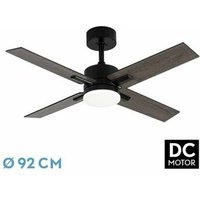 Dc Talco-Ventilator, 20 w, Schwarz, 4 Flügel, Schwarz/Grau von FABRILAMP