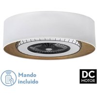 Fabrilamp - Ventilator dc Tania 72w Weiß/helles Holz 5 Flügel 6 Geschwindigkeiten 3col Fernbedienung,Speicher,reg.Intensität,Timer 6120lm 70d von FABRILAMP
