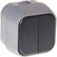 Doppelschalter bert ip54 grau 7x7x5 cm von FABRILAMP