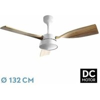 Estio DC-Ventilator, 24 w, Weiß/Buche, 3 Flügel von FABRILAMP