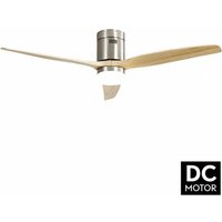 DC-Deckenventilator 18 W Nickel Aguilon 3 Flügel aus Buche von FABRILAMP