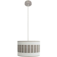 Ivanna Pendelleuchte 1xe27 Nickel/Weiß-Holz Grau Regx30x30 Cm - Fabrilamp Ivanna Pendelleuchte 1xe27 Nickel/Weiß-Holz Grau Regx30x30 Cm - Fabrilamp von FABRILAMP