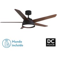 Fabrilamp - Ventilator 25w Dc Marron Lebeche 5 Flügel Rev. Nussbaum/Eiche 6 Stufen 3000-4000-6000k 132d Fernbedienung, Speicher und Timer von FABRILAMP