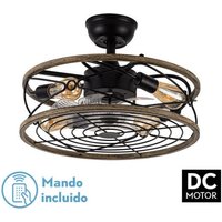 Fabrilamp - Ventilator dc 4xe27 Arcadia Schwarz 8 Flügel Transparent 31/40x50x50x50cm 6 Geschwindigkeiten / Erdbeben & Timer von FABRILAMP