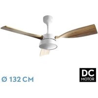 Fabrilamp - Abrila -Ventilator dc estio Weiß Mit dreiLamellen in Buche Farbe 6 einstellbare Geschwindigkeiten 3 Temperaturen 3 Lichter Zeitschaltuhr Fabrilamp - Abrila -Ventilator dc estio Weiß Mit dreiLamellen in Buche Farbe 6 einstellbare Geschwindigkeiten 3 Temperaturen 3 Lichter Zeitschaltuhr von FABRILAMP