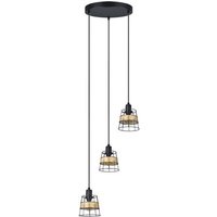 Fabrilamp - Burano Deckenleuchte 3xe14 Schmiede/Rattan Regx25x33 Cm von FABRILAMP