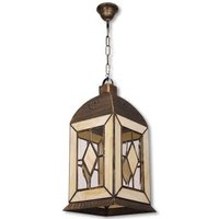 Caliph mittelgroße Laterne 1xe27 Altgold/Buche regx25x25 cm von FABRILAMP