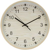 Fabrilamp - Uhr de Wand Kiwi Ø35 x 5 cm mit Zeigern de kontinuierliche Bewegung hell Holz Farbe (Batterie aa nicht enthalten) von FABRILAMP