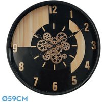 Fabrilamp - Uhr de Wand Parma Schwarz Buche Gold 59x59x8 cm Zahnräder mit Uhrwerk Fabrilamp - Uhr de Wand Parma Schwarz Buche Gold 59x59x8 cm Zahnräder mit Uhrwerk von FABRILAMP