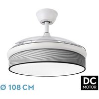 Ventilator dc fashion 72w weiß/surco grau 108d 3aspas 7200lm 3000k,4000k,6000k remote+memory+timer von FABRILAMP