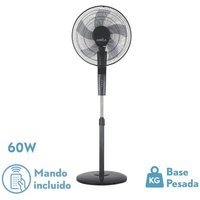 Ventilator de Bodenventilator ray grau/schwarz 3 Stufen 60w.5 asp 43d mit Fernbedienung und Zeitschaltuhr 0,5h-7,5h von FABRILAMP