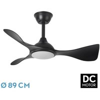 Fabrilamp - dc 'Caimán' dimmbarer Deckenventilator mit Fernbedienung (36W 3CCT 3600lm) schwarz von FABRILAMP