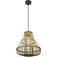 Hormos Hängeleuchte de Deckenleuchte Schwarz/Natur Bambus 1xe27 35d von FABRILAMP