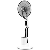 Ventilator-Luftbefeuchter Standgerät iceberg weiß/schwarz 80w 3 Geschwindigkeiten 3 Stufen Vernebler 125x43x38cm Wassertank 2,8l von FABRILAMP