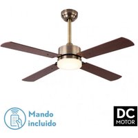 Fabrilamp - Lüfter 18w dc hupe Leder 4 asp.6 vel.107d Fernbedienung, Speicher und temp.3000-4000-6000k von FABRILAMP