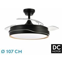 Tempano DC-Ventilator, Schwarz/Holz, 72 w, 3 Flügel von FABRILAMP