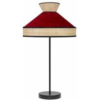 Tischlampe Alto Fabrizio 1xe27 Natur/rot 61x30x30 cm von FABRILAMP