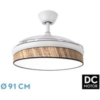 Fabrilamp - Ventilator dc fashion --Ventilator White mit three ABS-Klappflügeln und dunklem Baldachin-Diffusor 6 einstellbare Geschwindigkeiten 3 von FABRILAMP