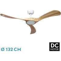 Ventilator dc castelo 18w weiß/buche 3aspas 132d dimmbar dimmbar 2250lm Intensität 3000k,4000k,6000k remote+timer+memory von FABRILAMP