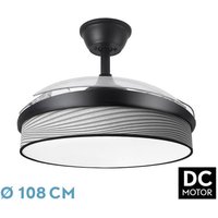 Fabrilamp - Ventilator dc fashion 72w schwarz/surco grau 108d 3aspas 7200lm 3000k,4000k,6000k remote+memory+timer von FABRILAMP