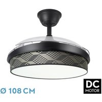 Fabrilamp - Ventilator dc fashion 72w schwarz/tetrisgrau 108d 3aspas 7200lm 3000-4000-6000k remote+ memory+ timer von FABRILAMP