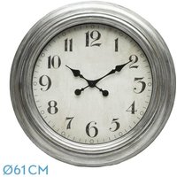 Wanduhr de iniko silber 61d retro Zeiger großformatig von FABRILAMP