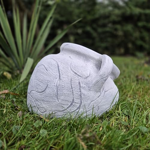 FABRIQ Blumentopf für draußen Einer beschädigten BlumenVase in klassich still, für draußen, Steinfigur, Grau, 11 kg, 3L von FABRIQ
