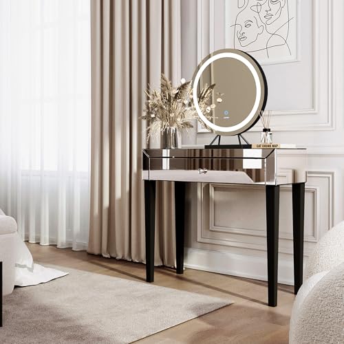 FABS Laguna & Lillia Collection – Silber Luxus verspiegelter Schminktisch & Schreibtisch Schminkspiegel beleuchteter Schminkspiegel Schwarzer Rahmen und Ständer mit Touch-LED-Lichtern Sensor 3 FABS Laguna & Lillia Collection – Silber Luxus verspiegelter Schminktisch & Schreibtisch Schminkspiegel beleuchteter Schminkspiegel Schwarzer Rahmen und Ständer mit Touch-LED-Lichtern Sensor 3 von FABS