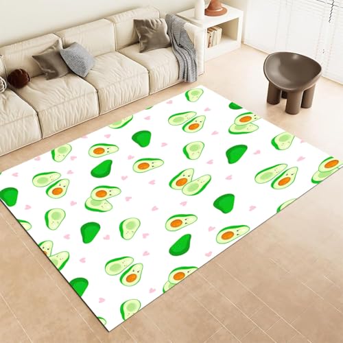 FABTOP Avocado Teppich Schlafzimmer Cartoon Anime Avocado Teppich Wohnzimmer Kinderzimmer von FABTOP