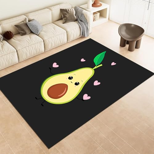 FABTOP Avocado Teppich Schlafzimmer Cartoon Anime Avocado Teppich Wohnzimmer Kinderzimmer von FABTOP