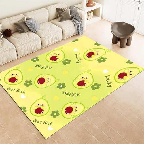 FABTOP Avocado Teppich Schlafzimmer Cartoon Anime Avocado Teppich Wohnzimmer Kinderzimmer von FABTOP