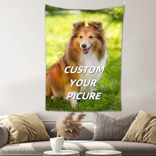 FABTOP Benutzerdefinierter Wandteppich, Individueller Hintergrund, Personalisieren Wandteppich Mit Eigenen Fotos Und Text, Für Schlafzimmer Wohnzimmer (1,250 x 150 cm(BxH)) von FABTOP