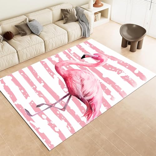 FABTOP Flamingos Teppich Schlafzimmer Cartoon Anime Flamingos Teppich Wohnzimmer Kinderzimmer von FABTOP