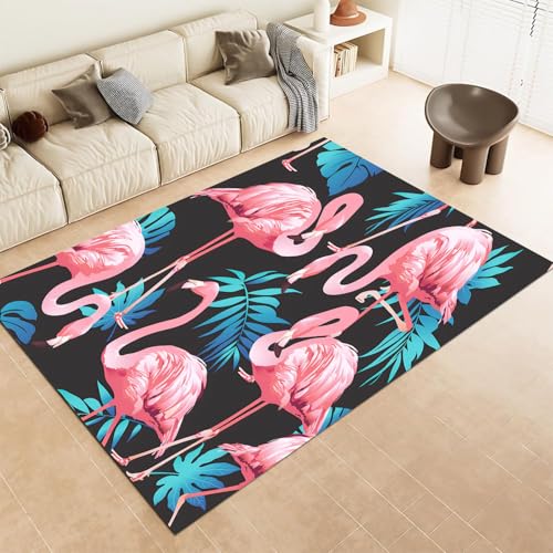 FABTOP Flamingos Teppich Schlafzimmer Cartoon Anime Flamingos Teppich Wohnzimmer Kinderzimmer von FABTOP