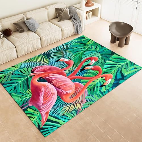 FABTOP Flamingos Teppich Schlafzimmer Cartoon Anime Flamingos Teppich Wohnzimmer Kinderzimmer von FABTOP