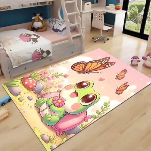 FABTOP Frösche Teppich Wohnzimmer 160x230cm Schlafzimmer kinderteppich Tier Frösche kinderzimmer mädchen Junge von FABTOP