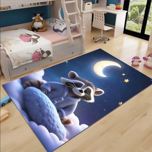 FABTOP Kleiner roter Panda Teppich Schlafzimmer Cartoon Anime Panda Teppich Wohnzimmer Kinderzimmer von FABTOP