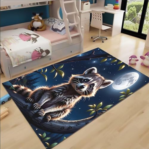 FABTOP Kleiner roter Panda Teppich Schlafzimmer Cartoon Anime Panda Teppich Wohnzimmer Kinderzimmer von FABTOP