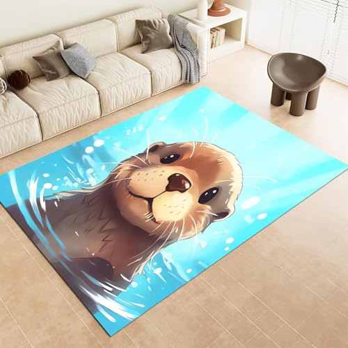 FABTOP Otter Teppich Schlafzimmer Cartoon Anime Otter Teppich Wohnzimmer Kinderzimmer von FABTOP