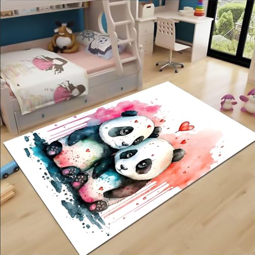 FABTOP Panda Teppich Schlafzimmer Cartoon Anime Panda Teppich Wohnzimmer Kinderzimmer von FABTOP