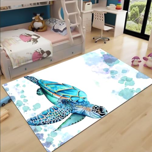 FABTOP Schildkröten Teppich Schlafzimmer Cartoon Anime Schildkröten Teppich Wohnzimmer Kinderzimmer von FABTOP