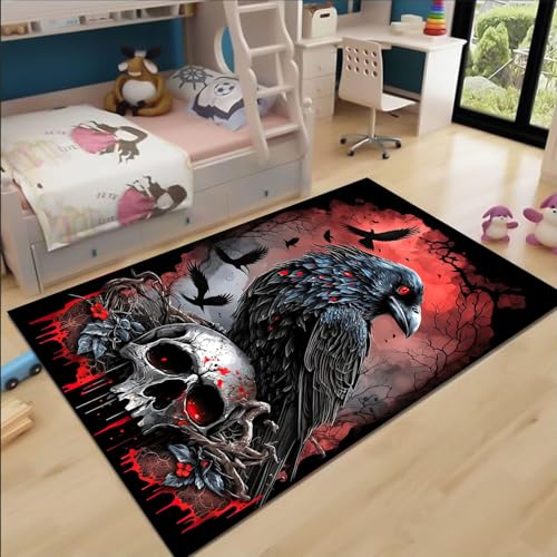 FABTOP Skelett Teppich Schlafzimmer Cartoon Anime Skelett Teppich Wohnzimmer Kinderzimmer von FABTOP