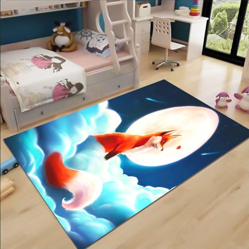 FABTOP Tier Fuchs Teppich Wohnzimmer 160x230cm Schlafzimmer kinderteppich Fuchs kinderzimmer mädchen Junge von FABTOP