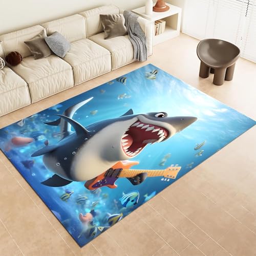 FABTOP Tierische Haie Teppich Wohnzimmer 160x230cm Schlafzimmer kinderteppich Haie kinderzimmer mädchen Junge von FABTOP