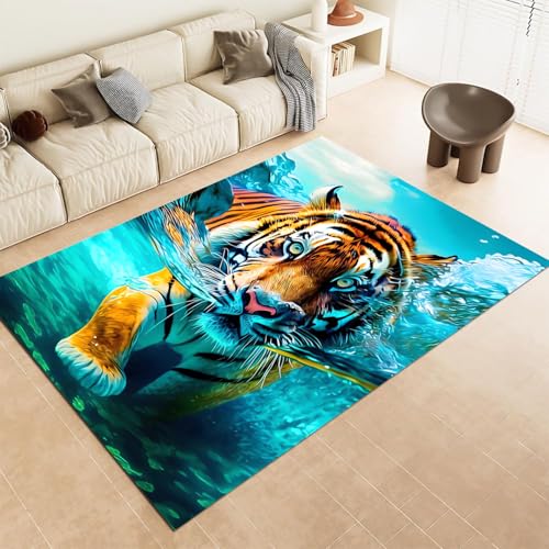 FABTOP Tiger Teppich Wohnzimmer 160x230cm Schlafzimmer kinderteppich Tier Tiger kinderzimmer mädchen Junge von FABTOP