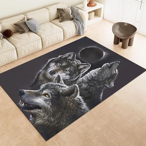 FABTOP Wolf Teppich Schlafzimmer Cartoon Anime Wolf Teppich Wohnzimmer Kinderzimmer von FABTOP