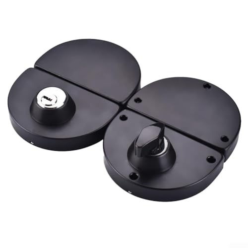 1 * Glastürschloss Rutschendes Turschloss Rahmenloses Türschloss (Matte black) von FABULETTA